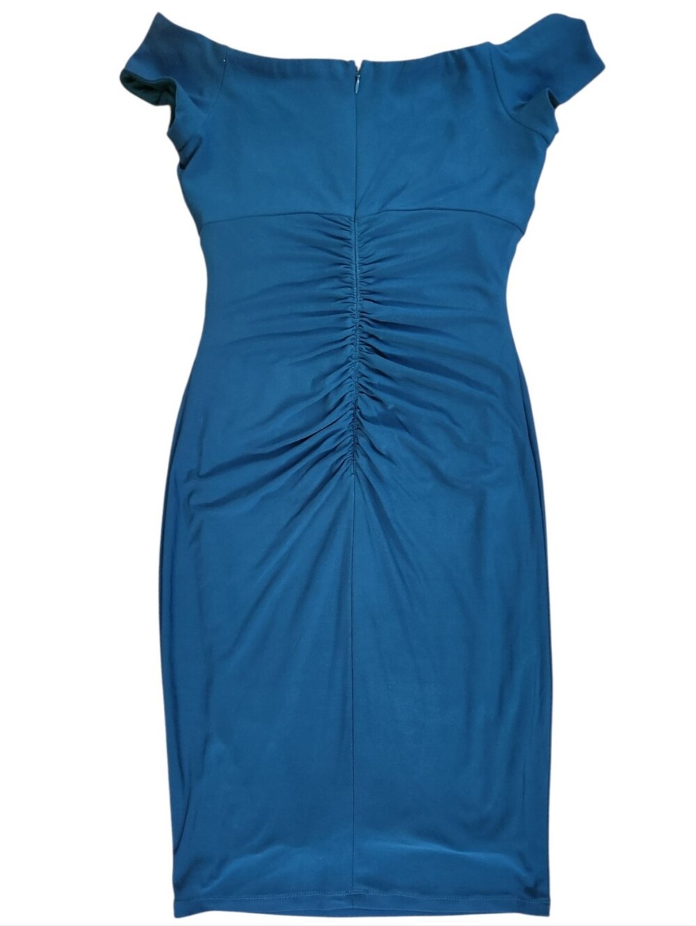 XSCAPE Teal Ruched Sheath Dress - Size 8 - Picture 11 of 15